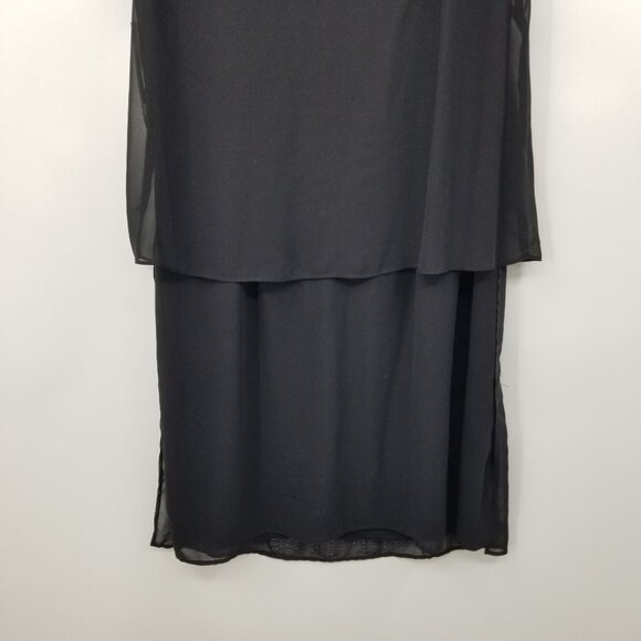 NWT S.L Fashions Black Bead Front Women's Popover Dress Size 12 - Picture 13 of 14